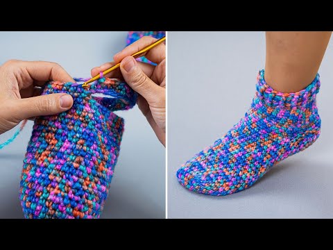 Видео: Простые носки крючком - справится даже новичок!