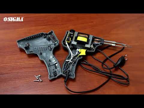 Видео: Паяльник импульсный Sigma 250Вт 3-режима + аксессуары 6шт кейс (2742071)