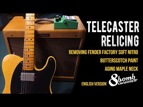 Видео: ВОССТАНОВЛЕНИЕ ТЕЛЕКАСТЕРА. Удаление заводского лака. Краска цвета ириски, гриф из клёна Agind.