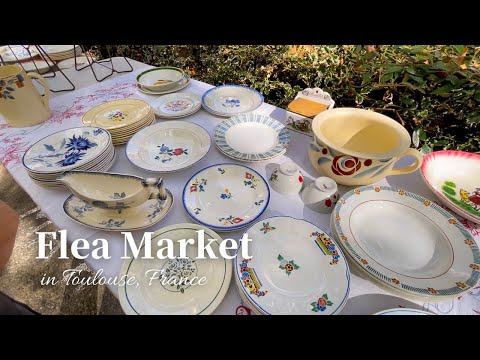 Видео: Красивый блошиный рынок во Франции | Посуда, стаканы, аксессуары, мебель | Антиквариат