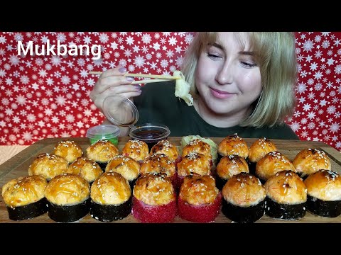 Видео: ОСТРЫЕ ЗАПЕЧЕННЫЕ СУШИ РОЛЛЫ МУКБАНГ АСМР | SPICY BAKED SUSHI ROLLS MUKBANG ASMR  먹방 eatingshow