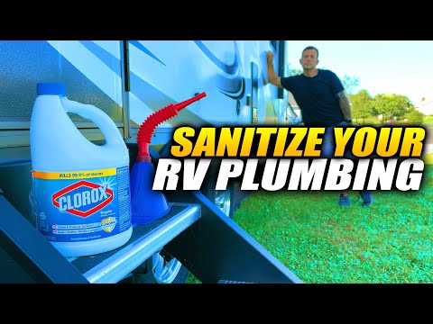Видео: Как продезинфицировать резервуар для пресной воды и водопроводную систему вашего автодома — пошаг...