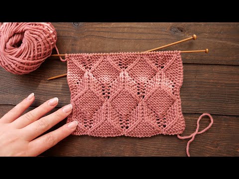 Видео: Узор 3D ажур спицами 📹 Pattern 3D openwork knitting