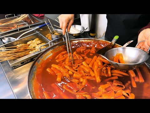 Видео: Популярная корейская закуска! Пряный соус Ттеокбокки, Оден, Темпура - Уличная еда