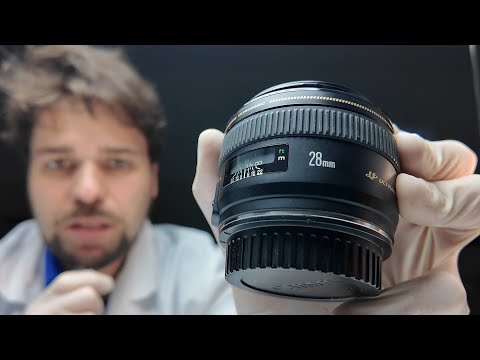 Видео: оптическая ось на canon 28mm f1.8 это вам не шутки