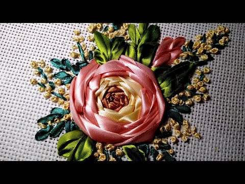 Видео: РОЗА ПАУТИНКА.  Вышивка ЛЕНТАМИ для начинающих