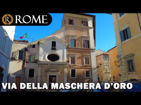 Видео: Виртуальный тур по Риму ➧ Via della Maschera d'Oro ➧ с субтитрами (4K/60fps)