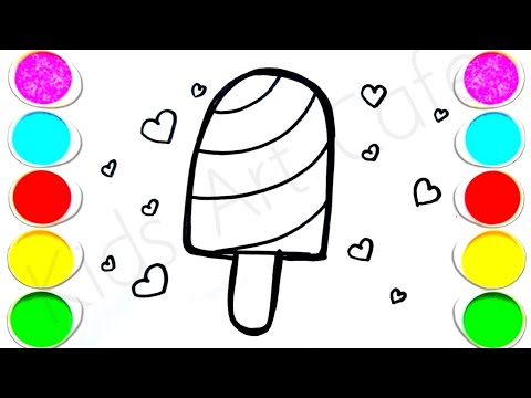 Видео: Рисование и раскрашивание мороженого | Рисование мороженого для детей