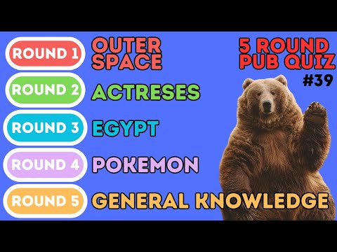 Видео: Викторина в пабе из 5 раундов | Космос, Актрисы, Египет, Покемоны, Общие знания (39)
