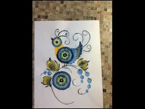 Видео: Майстер клас Жовто блакитний птах.  Drawing lessons. Draw flowers. Draw birds. Soothing Art