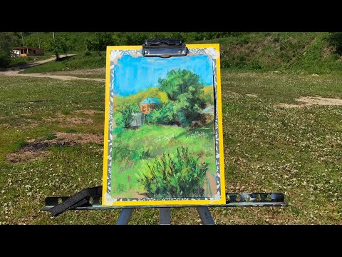 Видео: 🎨 Пленэр в прохладный солнечный майский день 💚 Рисование сухой пастелью 🌸