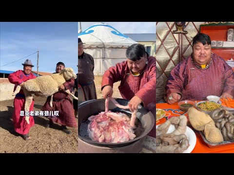 Видео: Энке сегодня ходил к другу, чтобы поесть ягненка Чахар! #кемпинг #готовка #еда