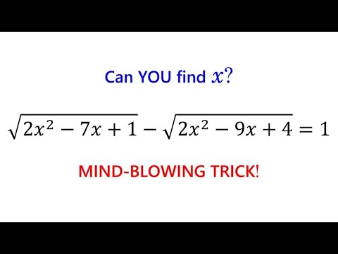 Видео: Это радикальное уравнение ПРОЩЕ, чем кажется — если вы знаете этот трюк!