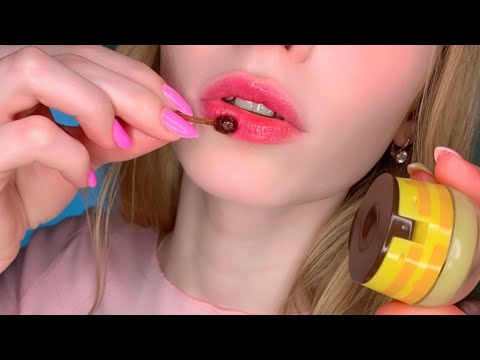 Видео: АСМР Бальзам для губ *мёд* 💓☘️🍯 Липкие звуки губ  Lip makeup ASMR LIPSTICK