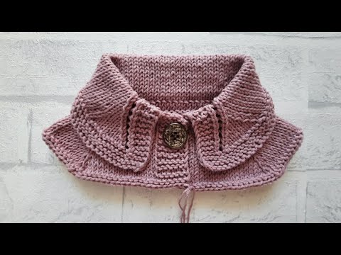 Видео: Отложной воротник сверху вниз для кардиганов, кофточек.