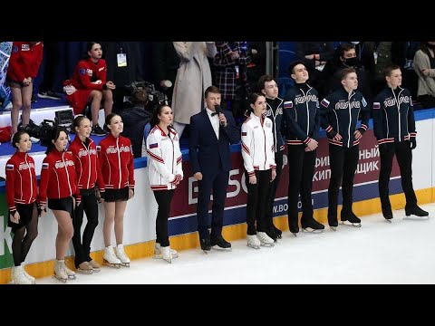 Видео: Кубок Первого канала 2021 по фигурному катанию. Прыжковые соревнования между девушками и юношами.