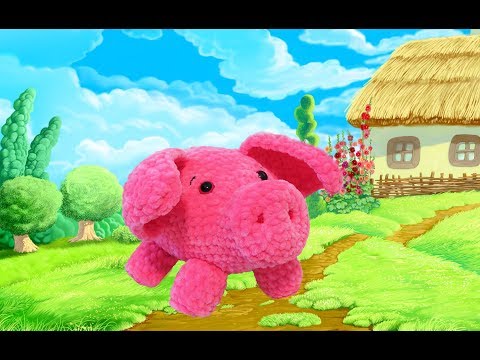 Видео: Игрушка Поросенок из плюшевой пряжи.  Свинка крючком. Часть 1