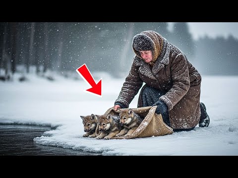Видео: Они бросили трёх волчат умирать в снегу — но русская старушка услышала их плач