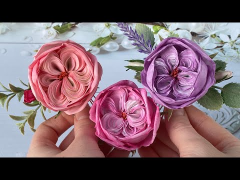 Видео: Пионовидная Роза из фоамирана Гребень для волос с цветами Rose foam flower DIY foam sheets flowers