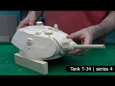 Видео: Процесс изготовления башни танка Т-34 из дерева. Часть 4 - Искусство деревообработки