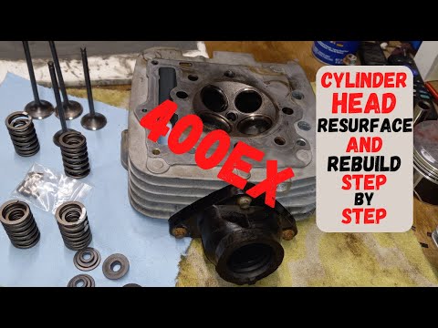 Видео: Головка блока цилиндров 400ex ATV Build: новые клапаны, пружины и восстановление поверхности