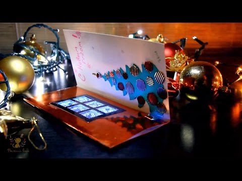Видео: мастер-класс # 7 - Светящаяся новогодняя открытка.