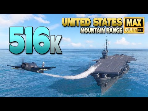 Видео: Авианосец США с безумными 516к повреждений (рекорд ЕС) - World of Warships