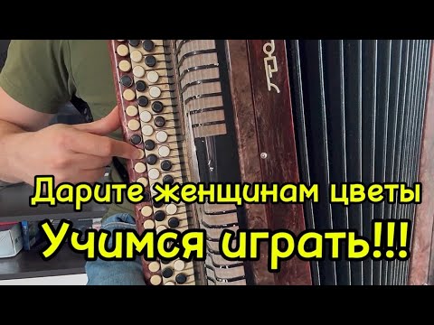 Видео: Дарите женщинам цветы /УЧИМСЯ ИГРАТЬ на баяне/