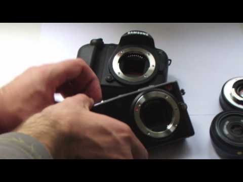 Видео: Samsung NX10 vs Samsung NX100 сравнение размеров.mov