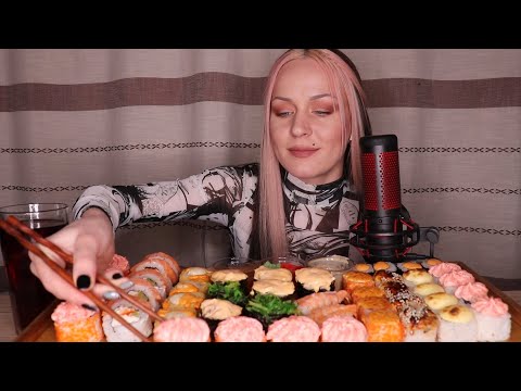 Видео: MUKBANG | Роллы/суши, гунканы | Rolls/sushi, gunkans не ASMR