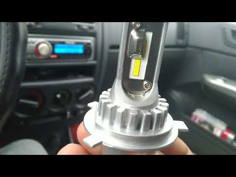 Видео: Диодные лампы в фары Хундай Гетц   вместо галогена