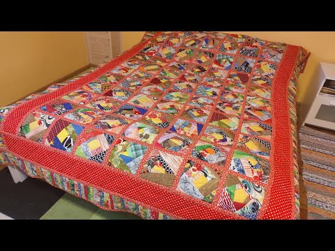 Видео: Сшила Лоскутное одеяло из старых вещей и остатков тканей! Хлам в дело!