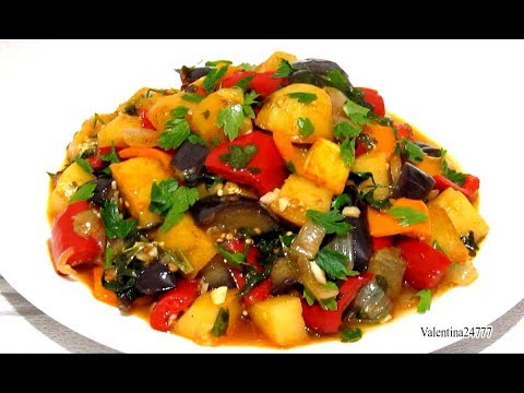 Видео: Очень Вкусное СОТЕ из Баклажан с Картофелем  Овощное Соте Рагу с Овощами Рецепт