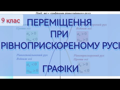 Видео: ПЕРЕМІЩЕННЯ ПРИ РІВНОПРИСКОРЕНОМУ РУСІ. ГРАФІКИ #рівноприскоренийрух #переміщення