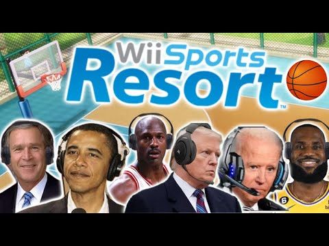 Видео: Президенты США играют в баскетбол на Wii Sports. Леброн и Джордан. 3 фута.