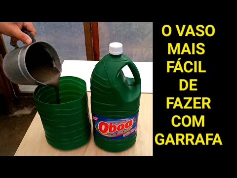 Видео: Как сделать вазу из цемента с бутылкой, ваза легко сделать, садовая ваза.