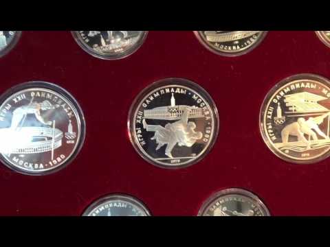 Видео: Олимпиада 80 набор серебряных монет 5 и 10 рублей СССР  вернулись из США  для Вас канал ИП интересно