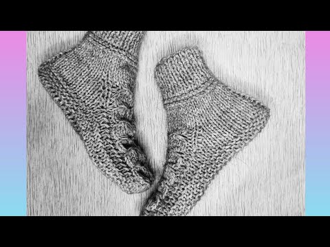 Видео: Носки на двух спицах БЕЗ ЕДИНОГО ШВА #носки #носкибезшва