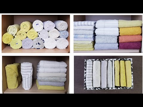 Видео: Как сложить полотенца КРАСИВО, КОМПАКТНО, УДОБНО👍. Много способов хранения полотенец!