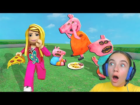 Видео: ПОБЕГ ОТ СЕМЬИ ГОЛОДНЫХ СВИНОК в ROBLOX!