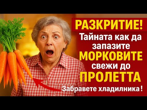 Видео: РАЗКРИТИЕ! Тайната как да запазите морковите свежи до ПРОЛЕТТА. Забравете хладилника!