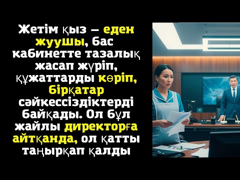 Видео: Жетім қыз — еден жуушы, бас кабинетте тазалық жасап жүріп, құжаттарды көріп, бірқатар