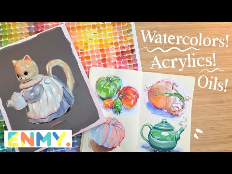 Видео: Завершаю художественные проекты и пробую акриловые маркеры Enmy!