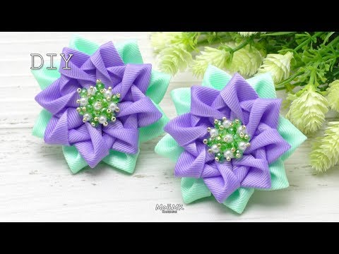 Видео: Летние Бантики Канзаши из репсовых лент DIY Summer Cute Bows