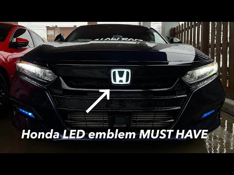 Видео: Установка светодиодной эмблемы Honda Accord 10-го поколения