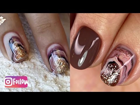 Видео: Повторяю маникюр из инстаграм💅Очень тонкая кутикула💅Осенний дизайн ногтей