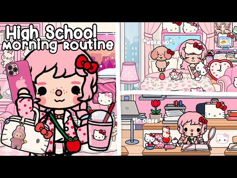 Видео: Утренняя рутина Hello Kitty в старшей школе 😈💜✨История жизни Toca Boca