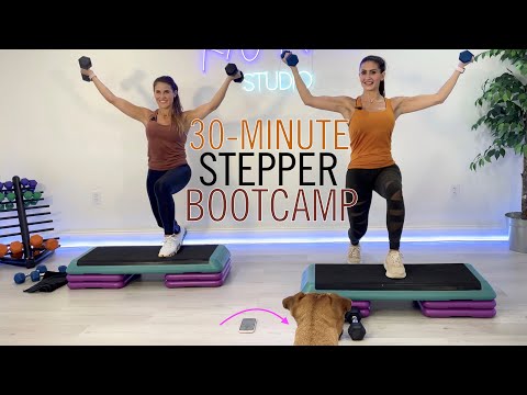 Видео: 30-минутный курс тренировок на степпере для сжигания жира / силовые и кардио-тренировки / низкоуд...