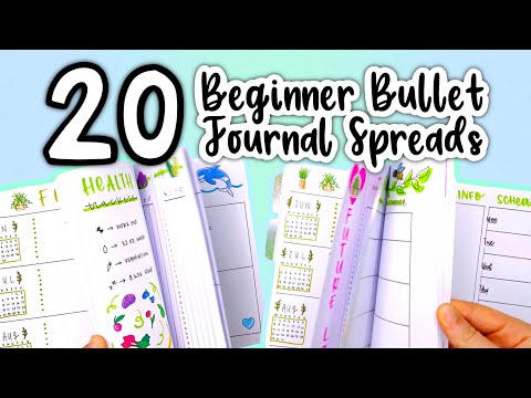 Видео: 20 разворотов для Bullet Journal для начинающих! || Полное руководство по Bullet Journal