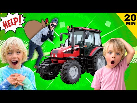 Видео: Ловим воров, кошек, монстров и др.! 🚜🕵🏼🐱 Скай и Финн: сборник приключений